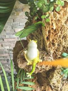 3D Frog Statue Decor, Outdoor Garden Landscape Or Indoor Tabletop Decoration, Resin Animal Aquarium Ornament