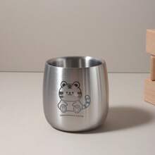 Botella de agua de acero inoxidable 304 de doble pared de 100ml/300ml con diseño de oso, tigre, dinosaurio de dibujos animados, taza para bebé, vajilla para el hogar y padres e hijos