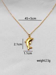 Colar com pingente de elemento oceano banhado a ouro e aço inoxidável, design minimalista elegante, versátil para uso diário, praia, presentes, casais