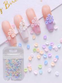 120pcs Petals Flower Nail Charms With Rhinestones And Pearls Floral Nail Art Accessories DIY Art Supplies For Women And Girls Nail Jewelry