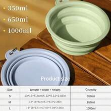1pc Customizable Foldable Pet Travel Bowl, For Outdoor Pet Use - Multicolor - View 7