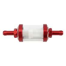 PowerMotor Accesorios de motocicleta de gasolina: Filtro de combustible de vidrio para pitbike minimoto de 125cc, 140cc, 150cc, 160cc, filtro de aceite de aleación de aluminio CNC de 8 mm para scooter, cafe racer, piezas de carreras Gy6