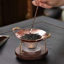 1 pieza Juego de Portavelas Multiusos y Calentador de Té, Base de Madera de Nogal para Calentar Té, Diseño Elegante de Portavelas de Vidrio, Juego de Portavelas para Crear Ambiente, Calentador de Té Portátil para Fiestas de Té, Reuniones, Restaurantes, Cafés y Uso Doméstico Volver al Colegio