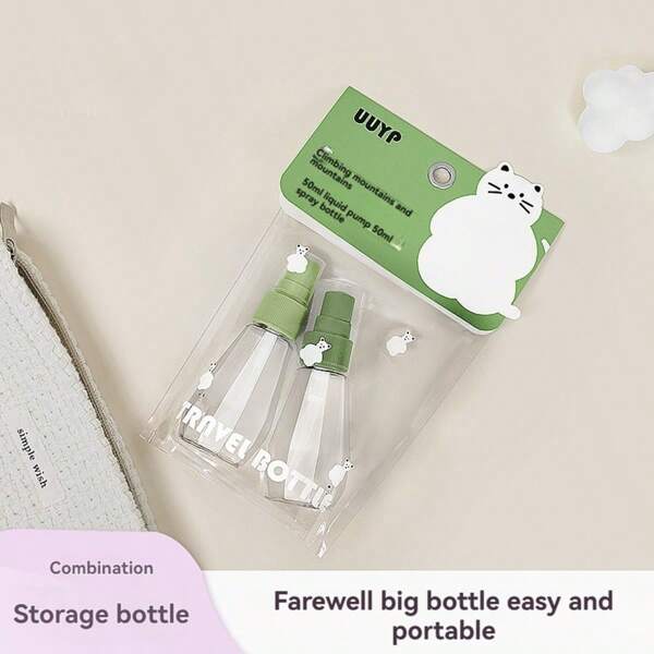 2pcs Set/7pcs Set, Toiletries Storage Bottle, Travelling Dispenser Bottle Set, Make-Up Hydration Spray Vacuum Bottle, Portable Drop-Proof Bottle, Business Trip, Travelling, Camping, Home Must-Have.