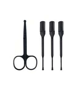 Household Beauty Tools: Small Scissors, Nose Hair Trimmer, Rounded Eyebrow Scissors, Stainless Steel Scissors - And 2pcs Anti-Scratch Double-Headed Nose Hair Trimmer