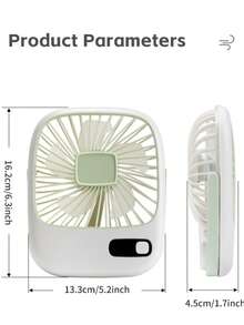 1pc Portable Desktop Fan 1200mAh Battery Digital Display Thin And Lightweight 5 Fan Levels - Multicolor - View 4