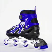 Adjustable Quad Roller Skates, Roller Skates For men And women, Size 30-41, 4 Wheel Skates Adjustable Sizes, Red/Blue Color. Adjustable Inline Skates Size 30-41 Adult Fitness Skates Roller Roll Skates Wheels Roller Funates Size 30-41 Adult Fitness Skates Roller Rolls Wheels, Roller Funates 有作品, . - 藍/紅 - 查看 8