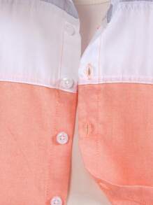 2025 Frühjahr/Sommer beliebte Kinderkleidung - Jungen Lässig Kurzarmhemd, vielseitig einsetzbar für Urlaubsfeste, Outdoor-Auftritte, 3-farbiges Patchwork Design, atmungsaktiv & bequem, Jungen Mode, geeignet für Alltagsaktivitäten, Schule, Outdoor/Party, Ferien, Hochzeiten, Gastgeberschaften, Sommer Jungenhemd