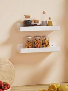 White/Black Acrylic Floating Wall Shelf Storage Rack, Wall Mounted Kindergarten Kids Bookshelf, Invisible Hanging Wall Shelf For Wall Storage, Toy Picture Wall Shelf Display Rack Bathroom Storage Rack - Multicolor - View 3