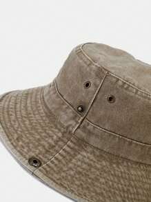 1pc Unisex Washed Bucket Hat With Rope Outdoor Men Sun Hats With UV Protection Wide Brim Foldable.Suitable For Fishing, Beach, Hiking, And Travel .Men's Sun Hat Summer Hat, Suitable For Summer Outdoor Activities Such As Hiking And Fishing