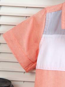 2025 Frühjahr/Sommer beliebte Kinderkleidung - Jungen Lässig Kurzarmhemd, vielseitig einsetzbar für Urlaubsfeste, Outdoor-Auftritte, 3-farbiges Patchwork Design, atmungsaktiv & bequem, Jungen Mode, geeignet für Alltagsaktivitäten, Schule, Outdoor/Party, Ferien, Hochzeiten, Gastgeberschaften, Sommer Jungenhemd