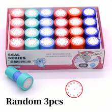 1/3pcs Random Clock Learning Stamps, Teacher's Educational Clock Model, Elementary Grade 1-2 Clock Face Stamp, Spring Switch Light Sensitive Stamp, Back To School Small Gift, Suitable For School Opening Season