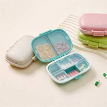 Mini Portable 8 Grids Pill Box Travel Medicine Organizer Container Wheat Sealed Tablets Storage Dispenser Box For Medicines - Multicolor - View 10