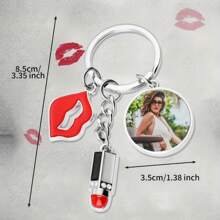 1pc Personalized Heart-Shaped Photo Keychain For Women, Can Be Given As Christmas Gift To Friends, Classmates And Colleagues