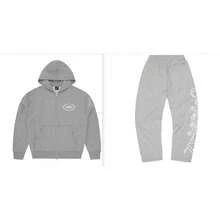 Corteiz Autumn And Winter New Print Hooded Sweater Set Sweatpants Hip-Hop Street Style Loose Casual Sweater