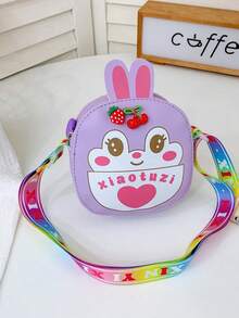 1pc Crossbody Bag, New Cartoon Cute Strawberry Bunny Bag PU Shoulder Crossbody Bag Korean Version Of Casual Crossbody Bag Coin Purse. Suitable For Daily Use, Going Out, Shopping, Leisure And Entertainment, Travel, Vacation And Shopping For Teenagers. Best Gift, Birthday Gift. - Crossbody Bags - View 9