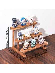 Creative Walnut Wood Display Rack, Character Figurine Shelving Unit, Ornament Stand - Walnut - View 11