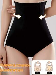 1 Stück Shapewear-Shorts mit hoher Taille, Bauchformung, Raffung des Pos, atmungsaktiv, nahtlos