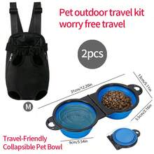 Pet Dog Carrier Backpack Portable Travel Pet Dog Carrier Backpack Mesh Carrier Front Bag For Small Dog Cats Outdoor Travel Pet Outdoor Travel Kit, Worry Free Travel "Pet Travel Backpack With Foldable Bowl – Stay Prepared For Meals & Comfort Anywhere!" Cat Carrier Cat Backpack Bike Trailer
