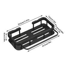 1pc Stainless Steel Kitchen Wall-Mounted Spice Rack With Sink Sponge Drying Basket And Dishcloth Drying Stand - Kitchen Storage Rack