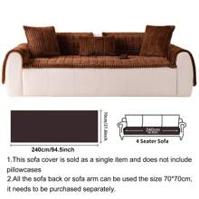 1pc Bohemian Style Sofa Cover, Quilted Thick Plush Fabric, Machine/Hand Washable, Non-Slip Pet Friendly Sofa Protector, Soft & Comfortable Polyester, Suitable For Living Room, Bedroom, Office Room Decor Home Decor Couch Cover Sofa Covers Living Room Decor