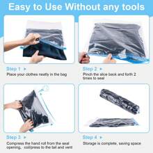 20 Pack Combo WaterProof Travel Storage Bag Hand Roll Space Saver Vacuum Seal Bags Vacuum Storage Bag For Clothes Travel Packing Organizer