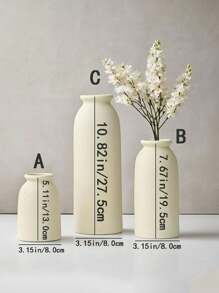 Modern Minimalist 3 Pieces Set Of Vases For Home Decor; Living Room, TV Cabinet, And Entrance Way High-End Flower Containers; Nordic-Style White Orange, And Yellow Vases For Creative Home Decor. Flower Vase, Room Decor, Home Decor, Centerpieces, Table Decor Glass Vase