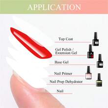 4Pcs Nail Prep Dehydrator And Acid-Free Primer Gel Base Top Coat Set , Dehydrator For Acrylic And Gel Nail Polish, Non Acid Primer For UV Gel Fast Dry Superior Bonding Agent Set Manicure Kit Nail Art DIY Home Salon Gift For Women - 彩色 - 查看 11