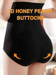 1 Stück Shapewear-Shorts mit hoher Taille, Bauchformung, Raffung des Pos, atmungsaktiv, nahtlos