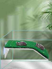 1pc Artificial Grass Platform For Turtles To Rest, Bask In Sun And Climb, Turtle Aquarium Decor, Habitat