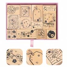 26 pezzi set timbri in legno vintage con lettere alfabeto e disegni di animali a fumetti, perfetti per studenti, per decorare diari e scrapbooking, richiedono un tampone per un'impronta nitida, forniture scolastiche, per il ritorno a scuola