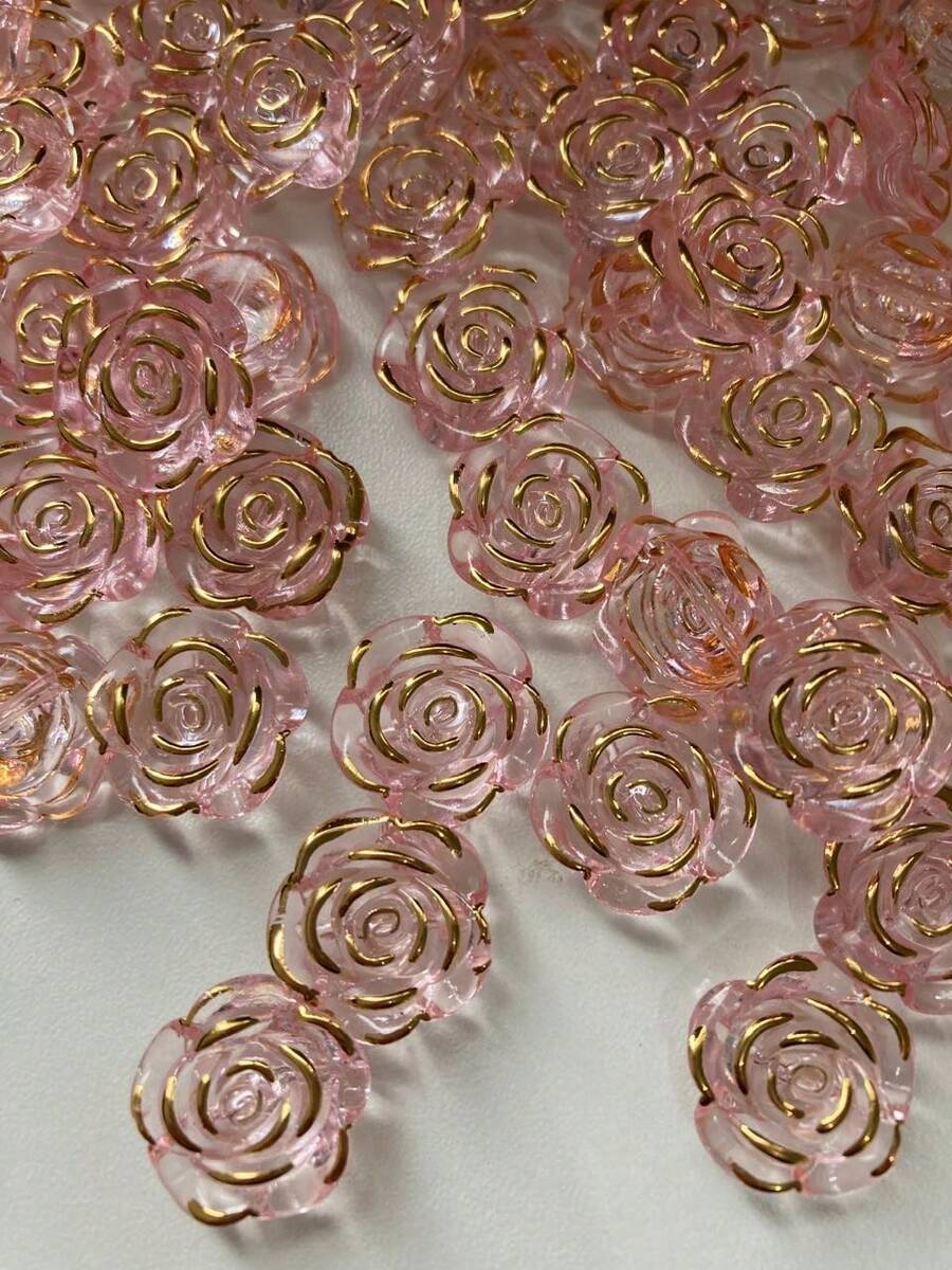 Pink Flower Bead For Intermediate 20mm 25 Units - Màu Hồng baby - Xem 1
