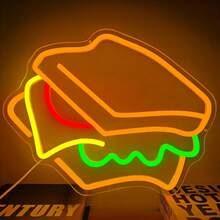 Burger And Sandwich Neon Sign Hamburger Shop LED Neon Light Fast Food Business Signs For Restaurant Kitchen Party Dimmable Light - Hamburger - View 11