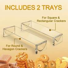 1/2pcs Acrylic Cookie/Food Display Rack, Rectangular Cookie & Snack Tray, Minimalist Elegant Food Display & Storage Rack, Suitable For Events Like Team Building, Birthday, Wedding Party, Family Gathering
