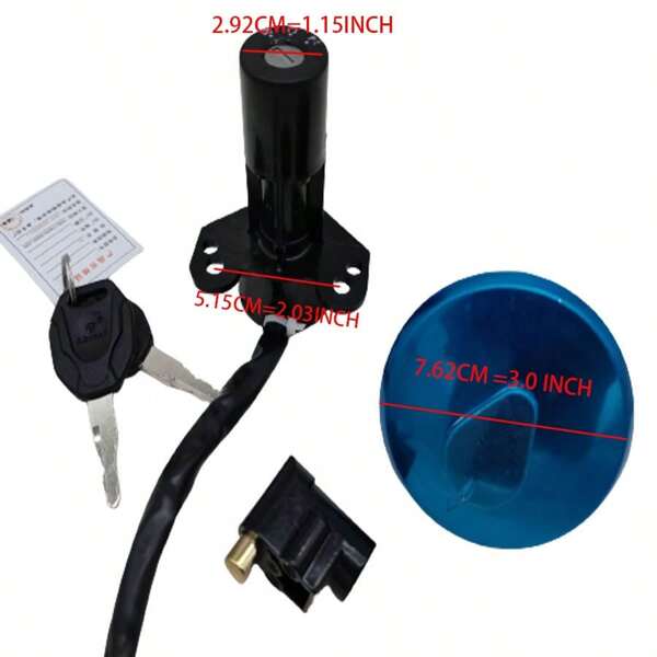B064 Motorcycle Electric Door Fuel Gas Cap Cover Steering Lock For Suzuki GN250 GZ250 TU250 250CC Ignition Switch Motor Accessories