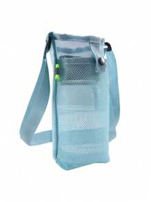1pc Sports Water Bottle Mesh Bag With Phone Holder And Shoulder Strap, Adjustable, Portable Water Cup Protector, Universal Insulated Cup Cover For Outdoor Sports, Camping And Travel