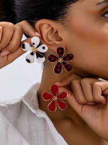 1 Paar plüschige Leoparden-Blumen Ohrringe, modisches, zierliches, einzigartiges Design, personalisierbar, vielseitig für täglichen Gebrauch und Tragen, Herbst/Winter