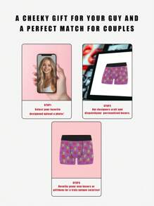 Custom Men Boxer Briefs Personalized Underwear With Photo Picture Customized Girlfriend's Face Boxers,Valentine's Day Gifts ,1pc Dawg Colorful,Cute,Adorable,Contracted,Funny Custom,Unique,Customized,Personalized Underwear Ideal Gifts For Him Boyfriend Bedroom,For Weddings,For Anniversaries,For Birthdays,For Holiday
