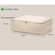Cotton Quilt Storage Bag, Large Capacity Blanket Storage Bag, Super Space Saving Self Compression Storage Bag, Washable Compression Bag For Storing Blankets, Clothes, Pillows, Bedding, Etc
