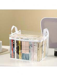 Foldable Book Box, Suitable For Student Dorm And Classroom, Book Storage Box, Transparent Waterproof Home Book Organizer - Multicolor - View 12