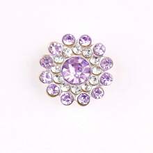 50 Stücke/Packung, Silber Basis, 14MM runde Blumen-Kristallnieten, funkelnde Strass-Verzierungen zum Aufkleben oder Aufnähen für Kleidung, Taschen, Schuhe