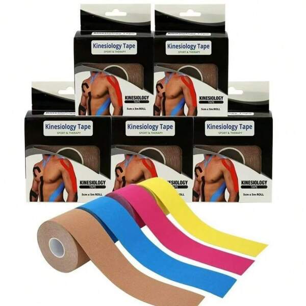 Muscle Taping, Sports Tape For Athletes, Self-Adhesive Kinesiology Tape For Strain, Tendon, Basketball, Badminton Gym Accessories Gym Bandages Sports Tape