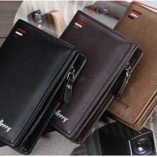 New Zipper Short Wallet Men's Multi-Card Fashion Vertical Mini Button Wallet Men's Card Bag Black Card Holders Waller Purse Men Anniversary Gift Gift For Men Gift For Men Gift For Men Gift For Men Gift For Men Gift For Men
