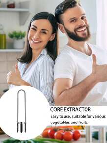 1pc Vegetable And Fruit Corer, Stainless Steel Corer, Bell Pepper Seed Corer, Manual Corer,Red Bell Pepper Seed Corer, Fruit Corer, Apple Corer, Pear Corer, Vegetable And Fruit Corer, Bell Pepper Cutting Machine, Chili Seed Removal Tool