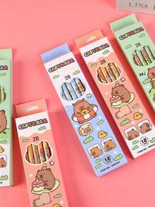 3pcs/12pcs/36pcs Capybara 2B Pencils, Lead-Free Pencils (12pcs/Box), Special Study Stationery, Creative Student Drawing Stationery, Office/School Supplies, Desk Decorations, Birthday, Christmas, Halloween Gifts