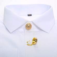 2 pièces/Sac Housse de bouton de chemise Boutons de manchette de costume de luxe pour hommes Accessoires de chemise Pince de col Tête de lion vintage Boîte de bouton en métal Bouton de manche Décoration de robe Cadeau de vacances pour femme