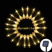 RTONTR 1Pc 5M 20 Water Droplet Lamp Solar Bubble Water Drop Light StringColor And Warm Color Birthday Outdoors Decoration Light String Party Scene Decoration With Fashionable Atmosphere And Light String Decoration For Home Decor Fireplace Bedroom Living Room Camping Decoration Gift Use