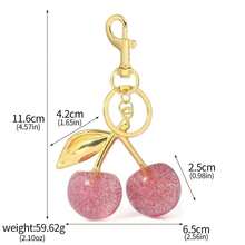 Fashionable Multi-Color Cherry Lock Charms, Fashion Unique Fruit Handbag Decor, Premium Cherry Key Chain Accessories - Baby Pink - View 5