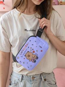1pc Cartoon Cute Capybara Pattern Waist Bag Chest Bag, Multi-Function Lightweight Simple Waist Bag, Suitable For Girls/Boys Outdoor, Hiking, Travel And School, Creative Gift For Friends, Girl Birthday, Christmas, Graduation, Very Suitable For Students And Friends - Multicolor - View 8