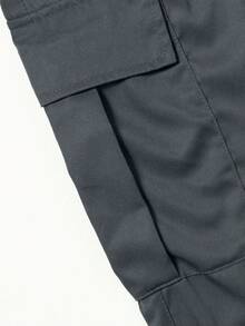 3 Pcs/Set Men Multi-Pocket Solid Color Cargo Pants, Casual Loose Fit Beach Shorts For Summer Holidays, Daily Commute, Sports, Outdoor, Fitness, Jogging, Versatile Straight Leg Trousers, Fall - Multicolor - View 5